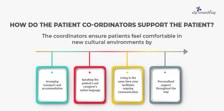 How do the patient co-ordinators support the patient?